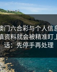 关于新澳门六合彩与个人信息：为什么你一填资料就会被精准盯上：一句话：先停手再处理