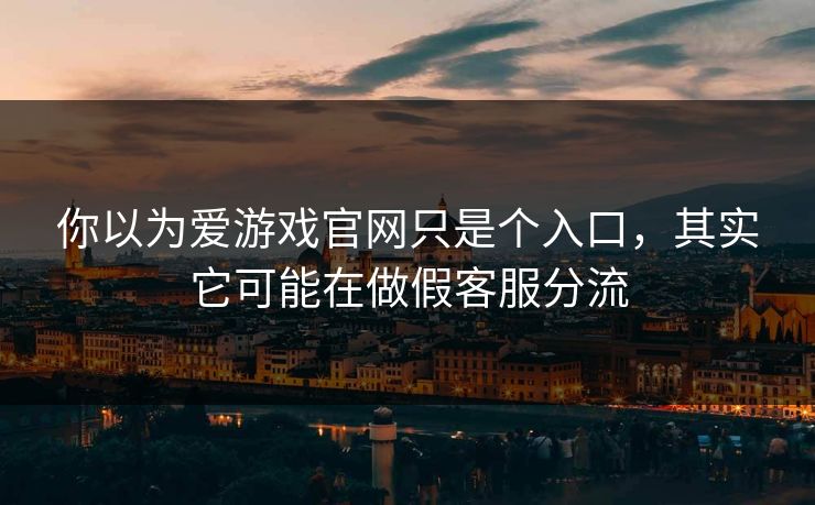 你以为爱游戏官网只是个入口，其实它可能在做假客服分流