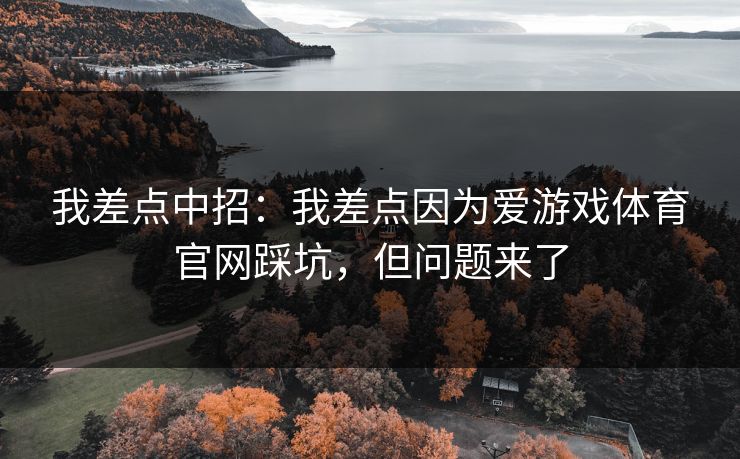 我差点中招：我差点因为爱游戏体育官网踩坑，但问题来了