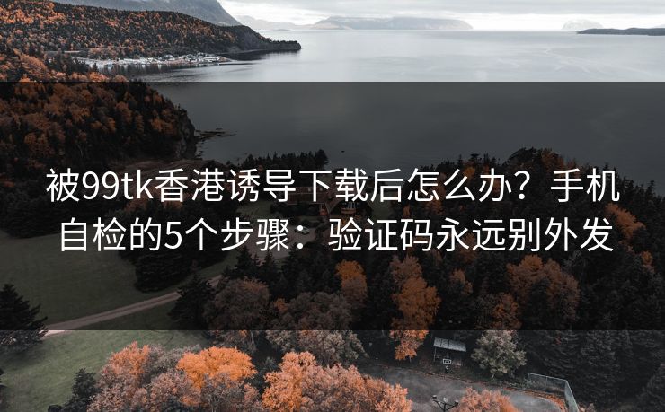 被99tk香港诱导下载后怎么办？手机自检的5个步骤：验证码永远别外发